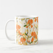 Nahtlose Blumenmuster. Orangeniris Kaffeetasse (Links)