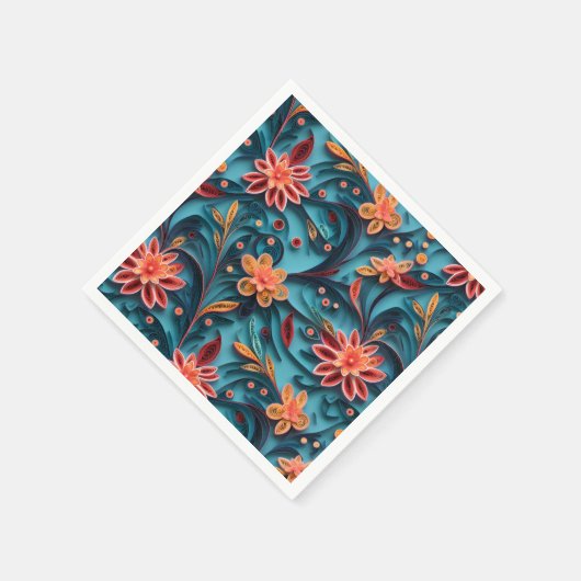 Nahtlose Blumenmuster Papier Napkin Serviette (Ecke)