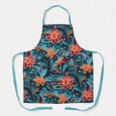 Nahtlose Blumenmuster-Papiermuster All-Over-Print- Schürze (Vorderseite)