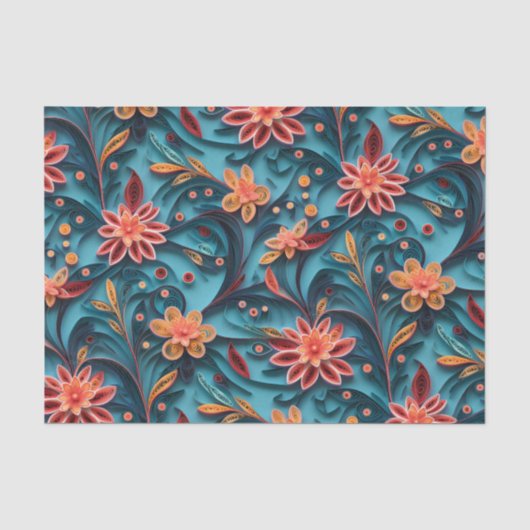 Nahtlose Blumenmuster-Papiermuster Tissue Paper Seidenpapier (Vorderseite)