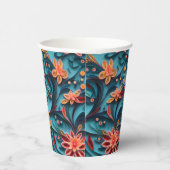 Nahtlose Blumenmuster Papiertasse Pappbecher (Rechts)