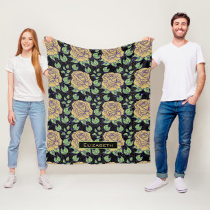 Nahtlose Blumenmuster personalisierte Blüte Fleecedecke