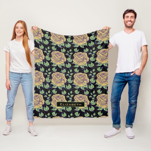 Nahtlose Blumenmuster personalisierte Blüte Fleecedecke (Beispiel)