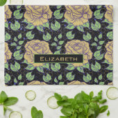 Nahtlose Blumenmuster personalisierte Blüte Geschirrtuch (Gefaltet)