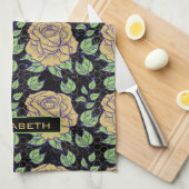 Nahtlose Blumenmuster personalisierte Blüte Geschirrtuch (Viertel Falte)