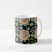 Nahtlose Blumenmuster personalisierte Blüte Kaffeetasse (VorderseiteRechts)