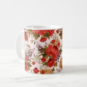 Nahtlose Blumenmuster Rose mit Chrysanthemum a Kaffeetasse (Vorderseite Links)