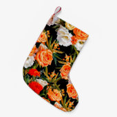 Nahtlose Blumenmuster. Rose und Lisianthus auf Kleiner Weihnachtsstrumpf (Vorderansicht (hängend))