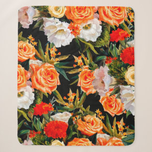 Nahtlose Blumenmuster. Rose und Lisianthus auf Sherpadecke