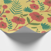 Nahtlose Blumenmuster, rot-gelb-grüne Blume Geschenkpapier (Ecke)