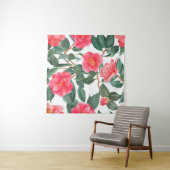 Nahtlose Blumenmuster, rote Kamelien-Blume mit Wandteppich (Beispiel (Horizontal))