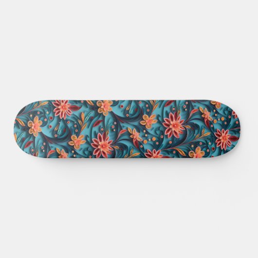 Nahtlose Blumenmuster Skateboard (Horizontal)