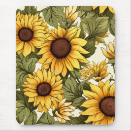 Nahtlose Blumenmuster, Sonnenschein und Daisis Mousepad