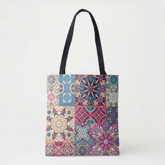 Nahtlose Blumenmuster. Vintages Schachbrett Tasche (Vorderseite)