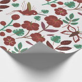 Nahtlose Blumenmuster, Vögel und Schmetterlinge Geschenkpapier (Ecke)