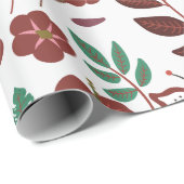 Nahtlose Blumenmuster, Vögel und Schmetterlinge Geschenkpapier (Rolleneckpunkt)