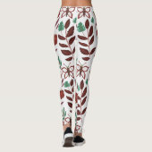Nahtlose Blumenmuster, Vögel und Schmetterlinge Leggings (Rückseite)