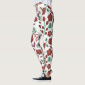 Nahtlose Blumenmuster, Vögel und Schmetterlinge Leggings (Links)