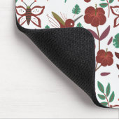 Nahtlose Blumenmuster, Vögel und Schmetterlinge Mousepad (Ecke)