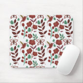 Nahtlose Blumenmuster, Vögel und Schmetterlinge Mousepad (Mit Mouse)