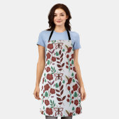 Nahtlose Blumenmuster, Vögel und Schmetterlinge Schürze (Getragen)