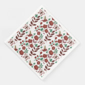 Nahtlose Blumenmuster, Vögel und Schmetterlinge Serviette (Ecke)