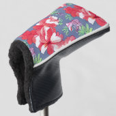 Nahtlose Blumenmuster von Hibiskus-Blume Golf Headcover (3/4 Vorderseite)