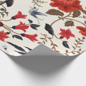 Nahtlose Blumenmuster von Vögeln Geschenkpapier (Ecke)
