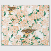 Nahtlose Blumenmuster von Vögeln Geschenkpapier (Flach)