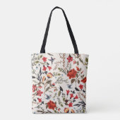 Nahtlose Blumenmuster von Vögeln Tasche (Rückseite)