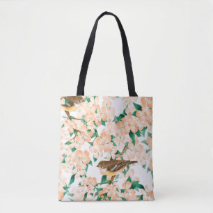 Nahtlose Blumenmuster von Vögeln Tasche