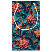 Nahtlose Blumenpapiermuster Geschenktasche Kleine Geschenktüte (Rückseite)