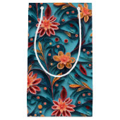 Nahtlose Blumenpapiermuster Geschenktasche Kleine Geschenktüte (Vorderseite)