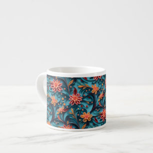 Nahtlose Blumenpapiermuster Spezifische Tasse