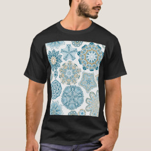 Nahtlose Blumenquadrate: Kopieren von Fliesen T-Shirt