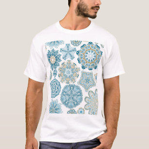 Nahtlose Blumenquadrate: Kopieren von Fliesen T-Shirt