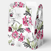 Nahtlose, blumenrosa Blume Blätter Aquarellmatte Geschenkschachtel (Geöffnet)