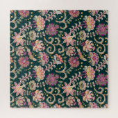 Nahtlose, blumenrosa dunkle Umgebung Puzzle (Horizontal)