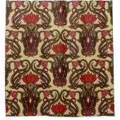Nahtlose Blumentapete im Jugendstil, Vi Duschvorhang (Vorderseite)