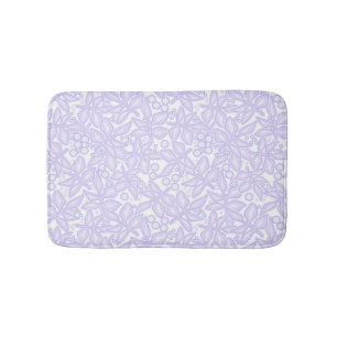 Nahtlose blumenviolette Blume runden Blätter wei Badematte