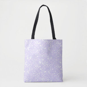 Nahtlose blumenviolette Blume runden Blätter weiß Tasche