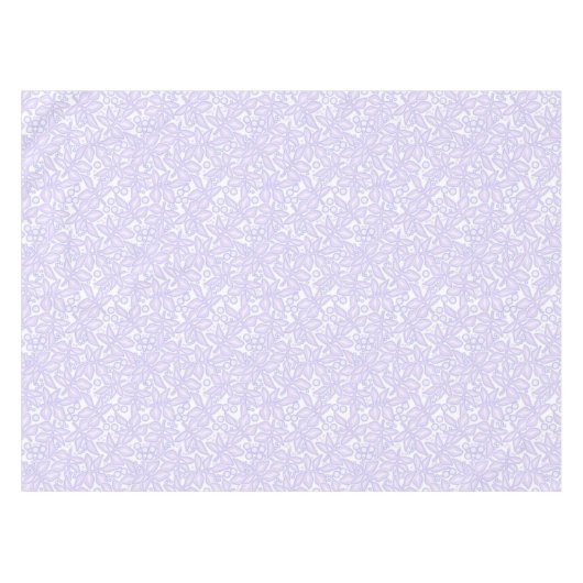 Nahtlose blumenviolette Blume runden Blätter weiß Tischdecke (Vorderseite (Horizontal))