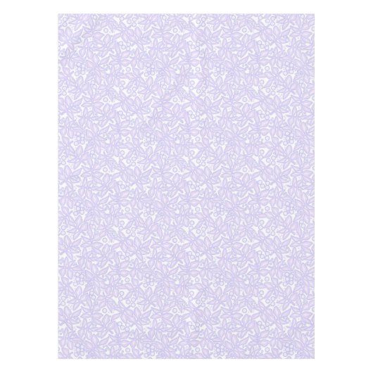 Nahtlose blumenviolette Blume runden Blätter weiß Tischdecke (Vorderseite)