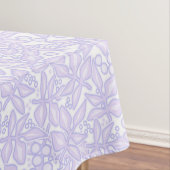 Nahtlose blumenviolette Blume runden Blätter weiß Tischdecke (Beispiel)