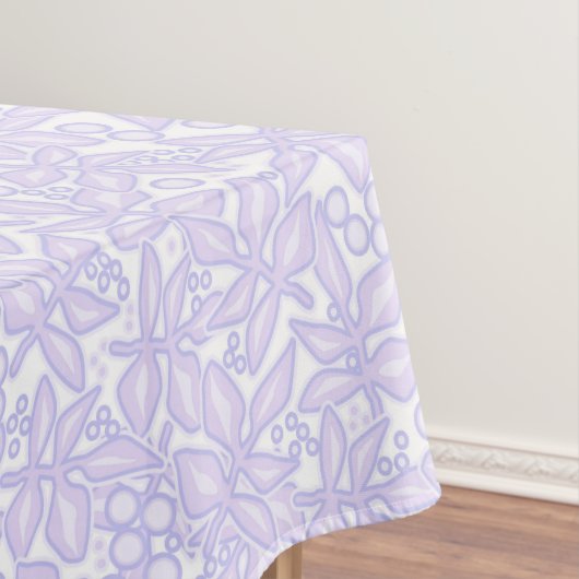 Nahtlose blumenviolette Blume runden Blätter weiß Tischdecke (Beispiel)