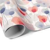 Nahtlose Blüte mit roten, blauen und weißen Blume Geschenkpapier (Rolleneckpunkt)