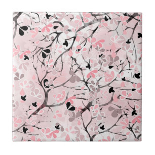 Nahtlose Blütenblumen Blätter Zweige Button Fliese