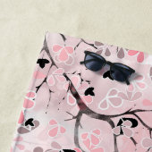 Nahtlose Blütenblumen Blätter Zweige Button Strandtuch (Beispiel)