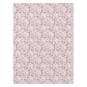 Nahtlose Blütenblumen Blätter Zweige Button Tischdecke (Vorderseite)