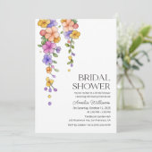 Nahtlose botanische Blume Brautparty Einladung (Stehend Vorderseite)